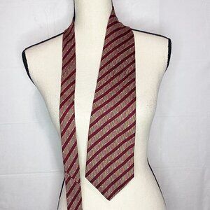THE METROPOLITAN MUSEUM OF ART DEEP RED TIE 100% SILK GEOMETRIC 57”/4"